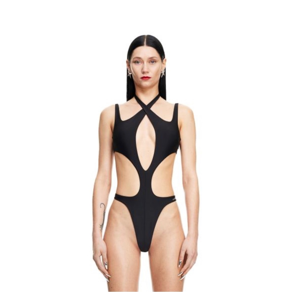Mugler H&M Halterneck Cut-out Swimsuit